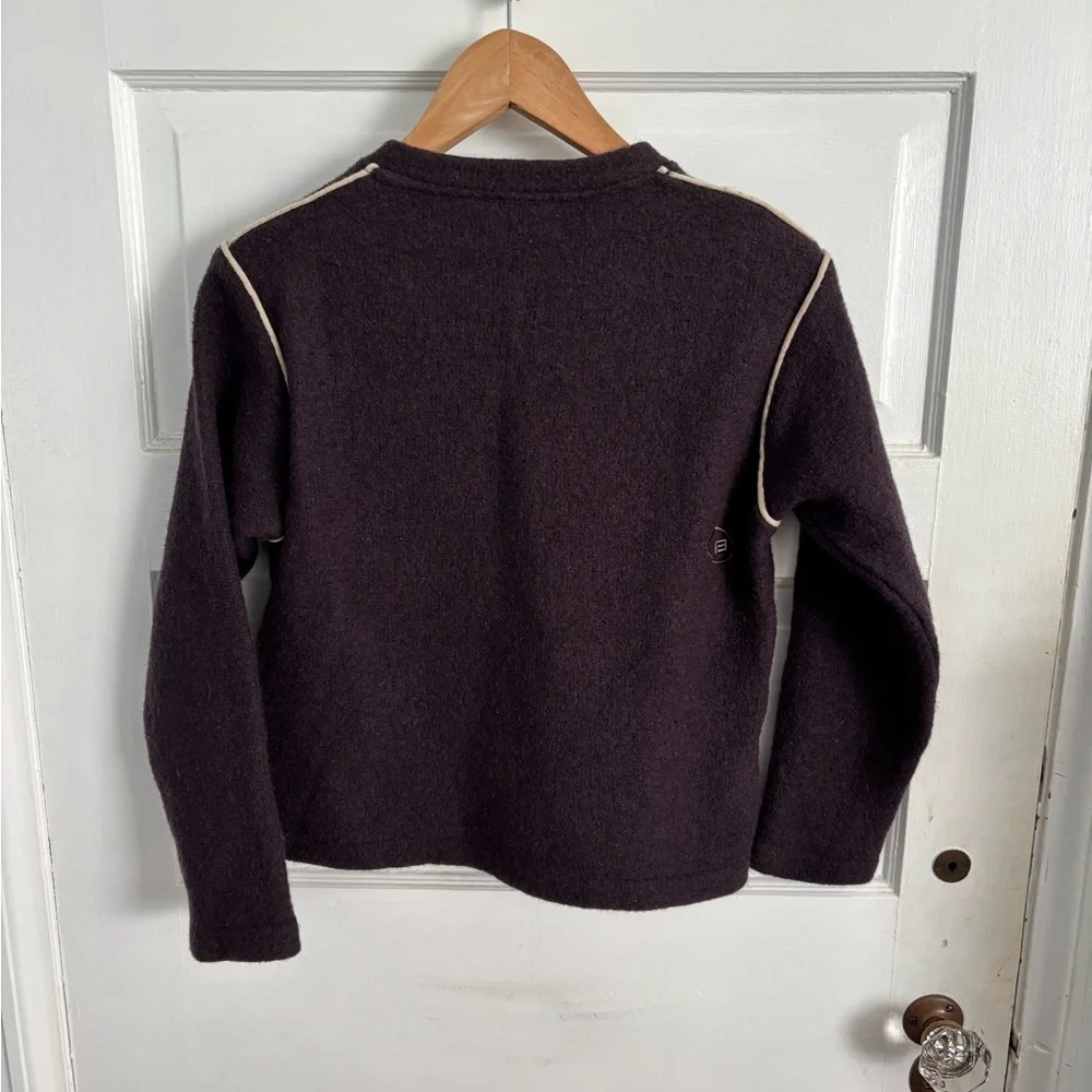 Burton Women's Brown Half-Zip Zip Wool Sweater